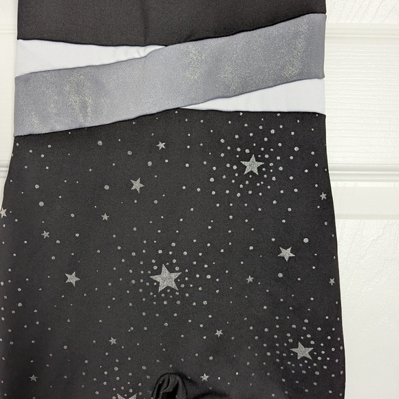More Than Magic Black Leotard with Silver Accents Size 6/6X - Picture 4 of 10